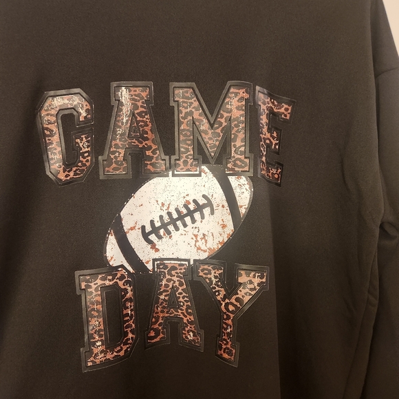 Source Unknown Tops - Black Game Day Football Sweatshirt